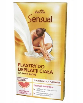 Joanna Sensual Żelowe Plastry do depilacji ciała z Grejpfrutem 12 szt