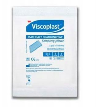 Viscoplast Kompres gazowy jałowy bawełniany 3 szt  5x5 cm