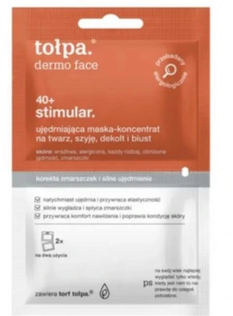 TOŁPA Dermo Face 40+ Stimulator Maska ujędrniająca + Koncentrat na twarz,szyję,dekold i biust 2x6 ml