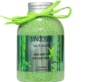 BingoSpa Sól do kąpieli z zieloną herbatą, do wanien z hydromasażem (jacuzzi), green tea spa jacuzzi bath 650g