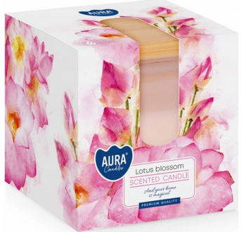 Bispol Świeca zapachowa w szkle trójkolorowa 160 g  Kwiat Lotosu