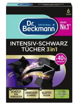 Dr Beckmann Chusteczki do prania czarnych tkanin 6 szt