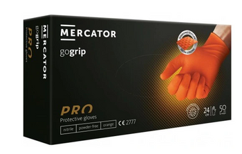Mercator Go Grip Orange Rękawiczki jednorazowe nitrylowe XL 50 szt.Pomarańczowe