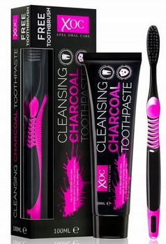 XPEL Cleasing Charcoal Wybielająca Pasta do zębów z węglem + szczoteczka