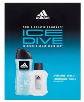 Adidas  Ice Dive  Męski Zestaw Płyn po goleniu 100 ml + Żel pod prysznic 250 ml