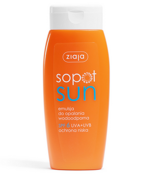 Ziaja Sopot Sun Emulsja do opalania wodoodporna SPF 6 UVA+UVB ochrona niska 150ml