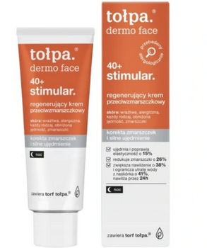 TOŁPA Dermo Face 40+ Stimulator Krem regenerujący przeciwzmarszczkowy wygładzający na noc 40 ml