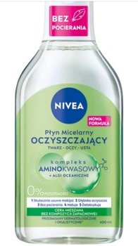 Nivea Oczyszczający Płyn Micelarny z algami cera mieszana 400 ml