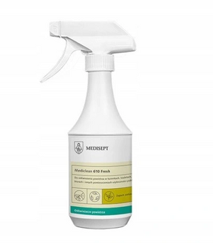 Medisept Mediclean 610 Odświeżacz powietrza do łazienek, toalet, biur i innych pomieszczeniach użyteczności publicznej ZIELONA HERBATA 500 ml