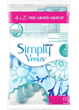 Gillette Simply Venus 2 Maszynka do golenia 6 sztuk