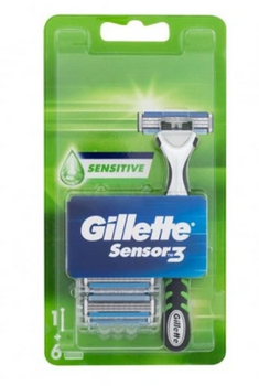 Gillette Sensor3 Maszynka na wkłady do golenia + wymienne ostrza 6 szt