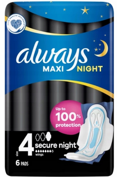 Always Podpaski Classic Night Secure Maxi 6 szt