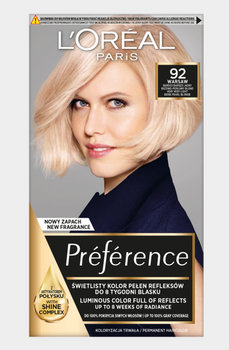 L'Oreal Paris Feria Preference Farba do włosów  92  Bardzo Jasny Beżowo-Perłowy Blond