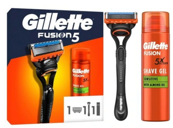 Gillette Zestaw kosmetyków dla mężczyzn Maszynka Fusion5 + Żel do golenia Fusion Sensitive 200 ml