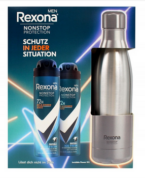 Rexona Men 2 x Deo Invisible Ice Fresh 150 ml+ Butelka stal nierdzewna 750 ml