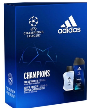 Adidas Champions League Star Męski Zestaw Woda toaletowa 100 ml + Żel pod prysznic 250 ml