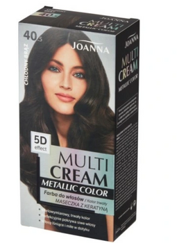 Joanna Multi Cream Color Metallic Farba do włosów  Chłodny Brąz  40.5