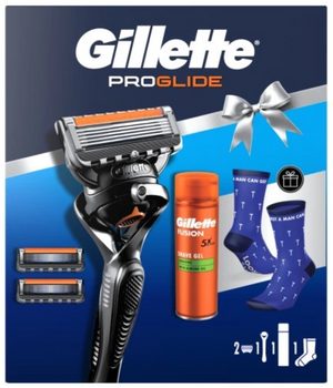 Gillette Zestaw dla mężczyznProGlide Maszynka do golenia Żel Skarpety