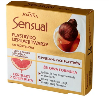 Joanna Sensual Żelowe Plastry do depilacji twarzy z Grejpfrutem 12 szt