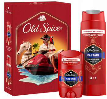Zestaw prezentowy Old Spice Captain Dezodorant w sztycie 50 ml + Żel pod prysznic 250 ml