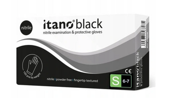 Itano Black Rękawiczki nitrylowe bezpudrowe S 100 szt  Czarne