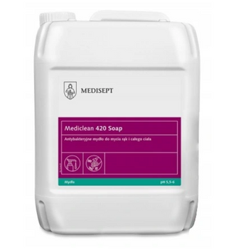 Mediclean 420 Scrub 5 L - antybakteryjne mydło w płynie do mycia rąk i całego ciała Bezzapachowe Medisept