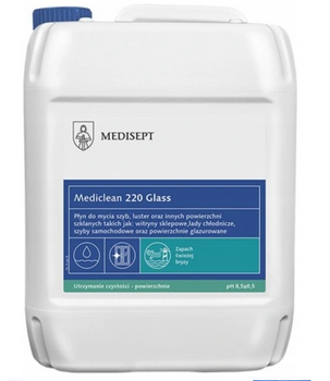 Medisept Mediclean 220 Glass Świeża Bryza.Preparat do mycia szyb,luster i powierzchni szklanych 5 L