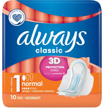 Always Podpaski Classic Normal skrzydełka 10 szt