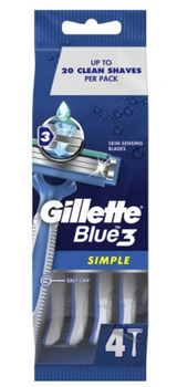 Gillette Blue3 Simple Maszynka jednorazowa dla mężczyzn 4 szt