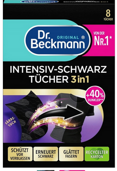 Dr Beckmann Chusteczki do czarnych tkanin 8 szt