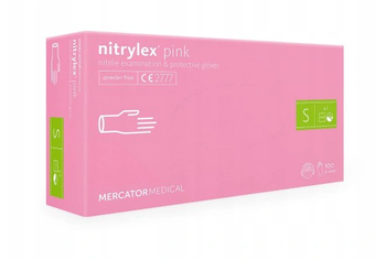  Mercator Medical Nitrylex Pink Rękawiczki jednorazowe winylowo-nitrylowe bezpudrowe S 100 sztuk  Różowe