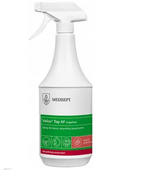 Medisept Velox Top AF Spray do mycia i dezynfekcji powierzchni ze spryskiwaczem Grapefruit 1L