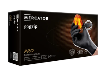 Mercator Go Grip  Black Rękawiczki jednorazowe nitrylowe M 50 szt. Czarne