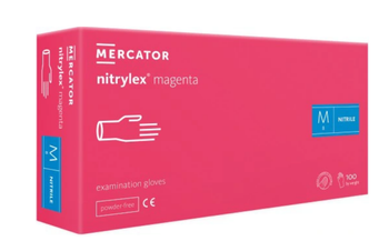 Mercator Nitrylex Magenta Rękawiczki jednorazowe nitrylowe M 100 szt. Różowe