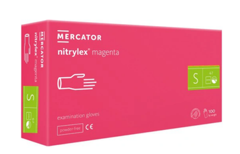 Mercator Nitrylex Magenta Rękawiczki jednorazowe nitrylowe S 100 szt. Różowe