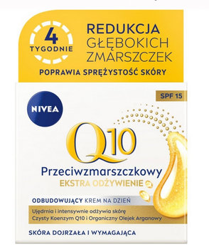 Nivea Q10 Power przeciwzmarszczkowy Extra Odżywienie Krem na dzień 50 ml